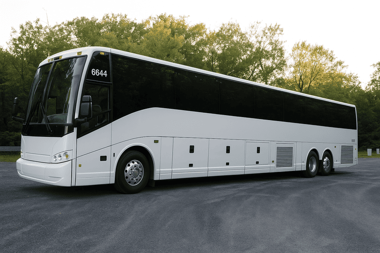 exterior of Charter Bus Rental Davenport coach bus